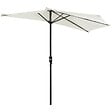 OUTSUNNY - Demi parasol - parasol de balcon 5 entretoises métal polyester 2,69L x 1,38l x 2,36H m crème - vignette