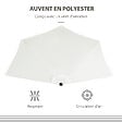 OUTSUNNY - Demi parasol - parasol de balcon 5 entretoises métal polyester 2,69L x 1,38l x 2,36H m crème - vignette