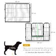 PAWHUT - PawHut Parc enclos modulable pour animaux avec 2 portes - 12 panneaux modulables - acier noir - vignette