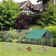 PAWHUT - PawHut Parc enclos métal époxy cage extérieure dim. 2,20L x 1,03l x 1,03H m 3 portes et trappe surface abrité PE vert - vignette