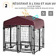 PAWHUT - Chenil extérieur pour chien - cage chien - enclos chien - toile toit imperméable anti-UV, porte verrouillable, 2 bols rotatifs - acier noir oxford pourpre - vignette