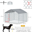 PAWHUT - Chenil extérieur avec toit pour chien 5 m² - parc grillagé 230 x 230 x 175 cm - espace couvert - acier galvanisé - vignette