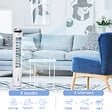 HOMCOM - HOMCOM Ventilateur colonne rafraichisseur d'air humidificateur 3 en 1 - puissance 60 W - oscillant, silencieux - timer, 3 modes, 3 vitesses - télécommande incluse - blanc - vignette