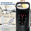 HOMCOM - Ventilateur colonne tour oscillant silencieux 40 W télécommande panneau contrôle tactile 3 vitesses Ø 18 x 78H cm noir - vignette