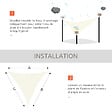 OUTSUNNY - Voile d'ombrage triangulaire grande taille 4 x 4 x 4 m polyéthylène haute densité résistant aux UV crème - vignette