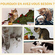 PAWHUT - Arbre à chat griffoir 2 niveaux hauteur 72 cm poteau sisal avec niche et plate-forme 1 balle suspendue beige - vignette