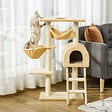 PAWHUT - Arbre à chat griffoir arbre à grimper tour de jeu stable à plusieurs niveaux centre d'activités hauteur 98 cm beige - vignette