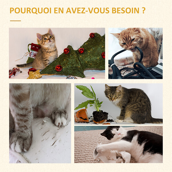 PAWHUT - Arbre à chat multi-équipement griffoirs grattoirs niche hamac panier coussins amovibles H126 cm peluche courte sisal naturel beige - large