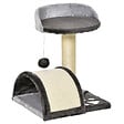 PAWHUT - Arbre à chat griffoir grattoir design jeu boule suspendue + plateforme peluche sisal naturel gris - vignette