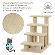 PAWHUT - Escalier pour chat - escalier pour chien - 4 marches - revêtement flanelle grande douceur haute densité - structure panneaux particules - beige - vignette