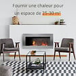 HOMCOM - Cheminée bioéthanol murale design Bauhaus double brûleur 3 L 110L x 14l x 54H cm couverture 25-30 m² acier inox. brossé - vignette
