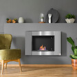 HOMCOM - Cheminée bioéthanol murale design Bauhaus 1 brûleur 0,9 L couverture 20-25 m² acier inox brossé - vignette
