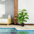 HOMCOM - Arbre artificiel plante artificielle Calathea H. 95 cm tronc branches lichen feuilles grand réalisme pot inclus - vignette
