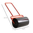 OUTSUNNY - Rouleau à  gazon jardin en acier avec poignée dim. 59L x 32l x 107H cm lestage max. 38 L rouge noir - vignette