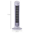 HOMCOM - HOMCOM Ventilateur colonne tour oscillant silencieux 45 W 3 vitesses 27L x 27l x 75H cm blanc - vignette