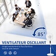 HOMCOM - Ventilateur sur pied Ø 45 cm hauteur réglable oscillant silencieux 50 W avec télécommande timer 3 modes 3 vitesses blanc - vignette