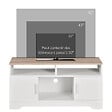 HOMCOM - Meuble TV Banc TV en Bois Grand Espace de Rangement avec 2 Compartiments Ouverts 2 Armoires à  Porte Une Armoire Ouverte 105 x 40 x 52 cm Blanc - vignette
