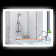 KLEANKIN - Miroir mural lumineux LED de salle de bain - 70L x 50l cm - avec 3 couleurs, luminosité réglable interrupteur tactile système antibuée transparent - vignette