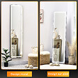 HOMCOM - Miroir LED sur pied ou mural au choix - intensité et couleur réglable - télécommande incluse - verre alu. noir - vignette