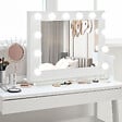 HOMCOM - Miroir maquillage Hollywood lumineux LED tactile - 12 LED, luminosité réglable, fonction mémoire - métal MDF blanc verre - vignette