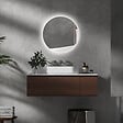 KLEANKIN - Miroir rond lumineux LED de salle de bain 60 cm avec éclairage interrupteur tactile système antibuée miroir mural LED à luminosité réglable 29 W gris - vignette
