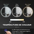 KLEANKIN - Miroir rond lumineux LED de salle de bain 60 cm avec éclairage interrupteur tactile système antibuée miroir mural LED à luminosité réglable 29 W gris - vignette