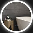KLEANKIN - Miroir rond lumineux LED de salle de bain Ø 70 cm mural avec éclairage 3 couleurs interrupteur tactile système antibuée 35W blanc argent - vignette