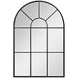 HOMCOM - Miroir mural aspect verrière style classique chic - dim. 60L x 90H cm - métal noir verre 3 mm - vignette