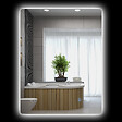 KLEANKIN - Miroir rectangulaire mural lumineux LED de salle de bain - 80 x 60 cm - 3 couleurs, luminosité réglable interrupteur tactile système antibuée blanc transparent - vignette