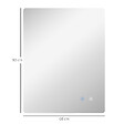 KLEANKIN - Miroir rectangulaire mural lumineux LED de salle de bain - 80 x 60 cm - 3 couleurs, luminosité réglable interrupteur tactile système antibuée blanc transparent - vignette