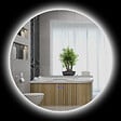 KLEANKIN - Miroir rond lumineux LED de salle de bain 70 cm avec éclairage interrupteur tactile système antibuée miroir mural LED à luminosité réglable 35 W gris - vignette