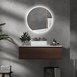 KLEANKIN - Miroir rond lumineux LED de salle de bain 70 cm avec éclairage interrupteur tactile système antibuée miroir mural LED à luminosité réglable 35 W gris - vignette