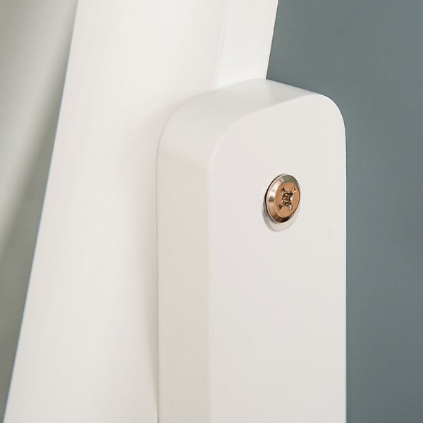 HOMCOM - Miroir à  pied ovale style shabby chic inclinaison réglable dim. 47L x 45l x 154H cm MDF blanc - large