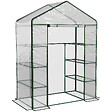 OUTSUNNY - Serre de jardin balcon terrasse 8 étagères dim. 143L x 73l x 195H cm acier PVC imperméable anti-UV transparent vert - vignette
