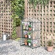 OUTSUNNY - Serre de jardin balcon étagère serre 3 niveaux dim. 69L x 49l x 125H cm métal thermolaqué vert PVC haute densité transparent - vignette