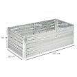 OUTSUNNY - Carré potager de jardin renforcé - dim. 180L x 90l x 59H cm - tôle d'acier ondulée galvanisée - vignette