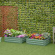OUTSUNNY - Lot de 2 carrés potager de jardin dim. 100L x 100l x 30H cm tôle d'acier ondulée vert - vignette