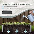 OUTSUNNY - Carré potager de jardin avec tuteur modulable acier vert foncé - tôle d'acier ondulée gris clair - vignette