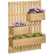 OUTSUNNY - Jardinière murale avec treillis - lot de 3 jardinières murales - dim. 60L x 16l x 80H cm - bois sapin pré-huilé - vignette