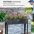 OUTSUNNY - Jardinière sur pied carré potager 100L x 30l x 80H cm - trou drainage - acier galvanisé noir - vignette