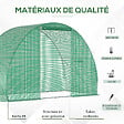 OUTSUNNY - Serre de jardin tunnel surface sol 4,5 mÂ² dim. 3L x 1,5l x 2H m châssis tubulaire renforcé porte zippée 2 fenêtres enroulables vert - vignette