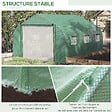 OUTSUNNY - Serre tunnel de jardin grande taille dim. 3,47L x 3l x 2H m - 6 fenêtres et porte zippée enroulable - acier galvanisé PE haute densité vert - vignette