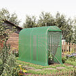 OUTSUNNY - Serre de jardin serre à tomates dim. 3L x 1l x 2H m porte zippée déroulante 2 fenêtres latérales enroulables acier PE haute densité vert - vignette