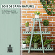 OUTSUNNY - Étagère à fleurs pyramidale en bois - porte plante bois 3 étagères - dim. 76L x 26l x 76H cm - sapin vert d'eau - vignette