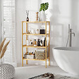HOMCOM - Etagère de rangement 4 niveaux sur pied - étagères à lattes - dim. 62L x 33l x 112H cm - bois de bambou - vignette