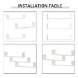 HOMCOM - Lot de 3 étagères murales flottantes - dim. 80L x 18l x 18H cm - kit complet de fixation inclus - MDF grain de bois blanc - vignette