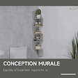 HOMCOM - Étagère d'angle étagère de rangement design contemporain zig zag 20L x 20l x 126H cm 5 niveaux panneaux de particules gris - vignette