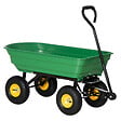 OUTSUNNY - Chariot de jardin à main benne basculante 75° 75L charge max. 200 Kg 4 roues pneumatiques acier PP jaune vert - vignette