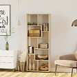 HOMCOM - Bibliothèque étagère meuble de rangement dim. 70L x 24l x 178H cm en zigazag et 8 espaces en panneau de particules naturel - vignette