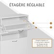 HOMCOM - Armoire à  chaussures meuble à  chaussures grande taille dim. 120L x 24l x 81H cm  4 portes abattantes double niveau panneaux particules blanc - vignette